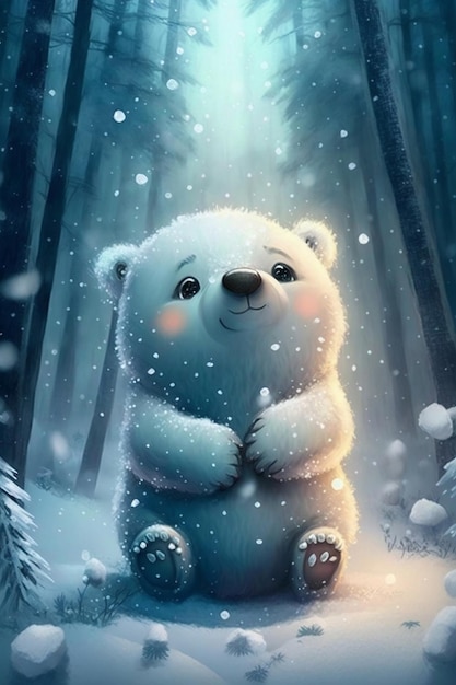 Foto un orso polare nella neve