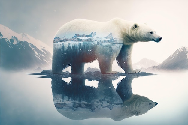 북극곰은 이중 노출로 기후 변화로 고통받습니다.