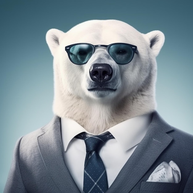 Polar bear in a suit Generative AI