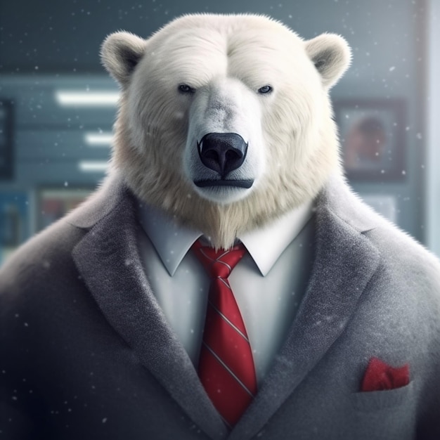 Polar bear in a suit Generative AI