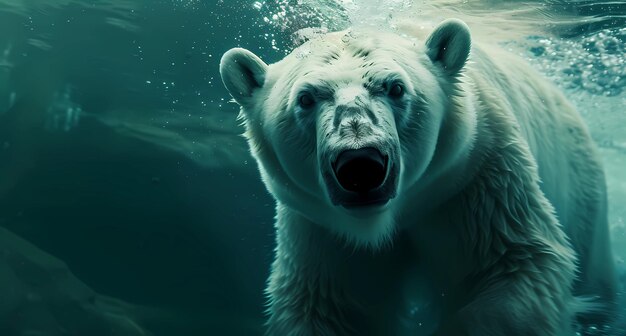 polar bear underwater