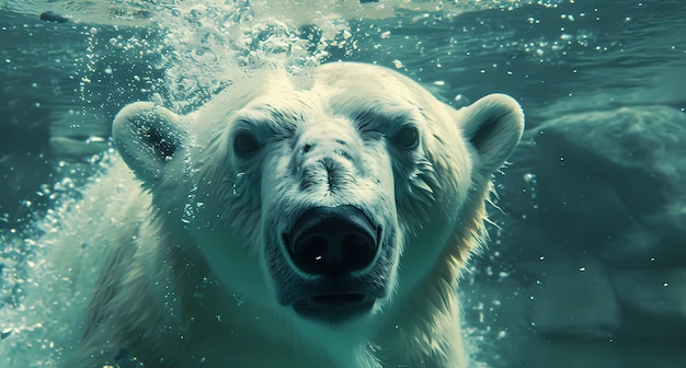 Photo polar bear underwater