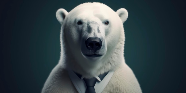 Photo a polar bear wearing a suit