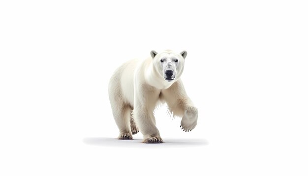 A polar bear on white background