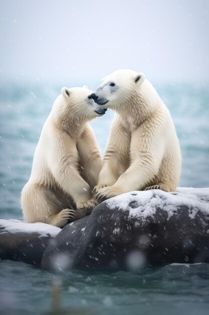 写真 北極クマの野生動物写真 ゲネレーティブai
