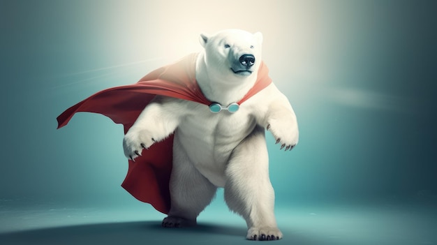 A polar bear with a cape and cape