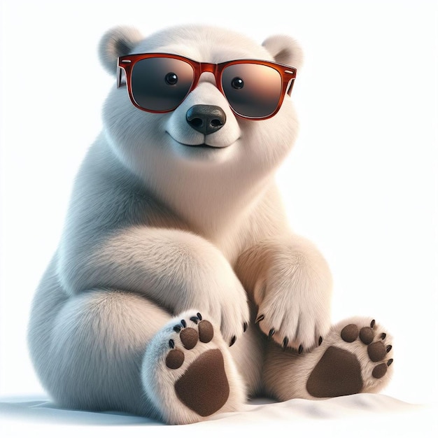 太陽 の 眼鏡 を 持っ て いる 北極 熊