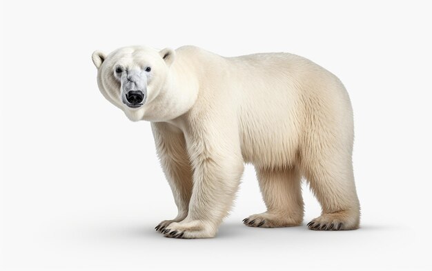 Foto un orso polare con un'etichetta sull'orecchio