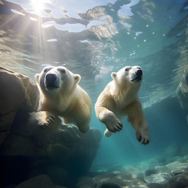 polar bears high angle