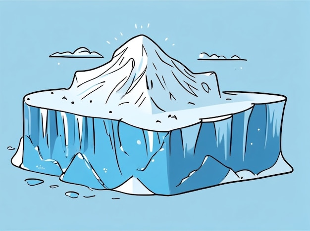 Photo polar ice sheet in vector illustration