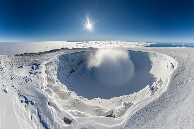 Polar panorama snow storm