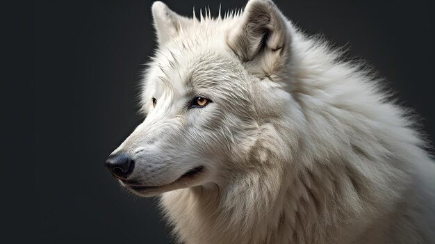 Polar wolf illustration photo realistic made by generative ai