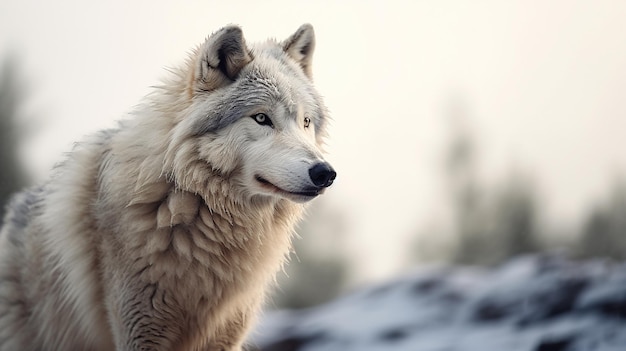 Иллюстрация полярного волка фотореалистичная, сделанная генеративным AI