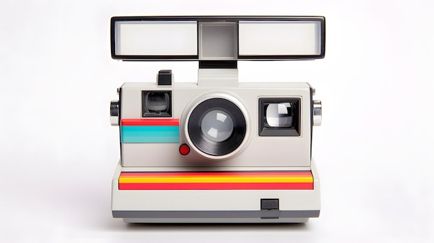 Foto polaroidcamera met een lens eraan generatieve ai