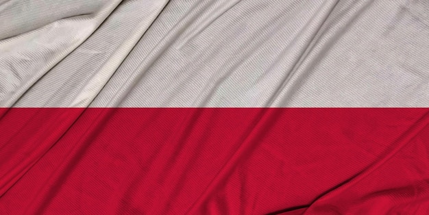 Polen realistische 3d getextureerde wapperende vlag