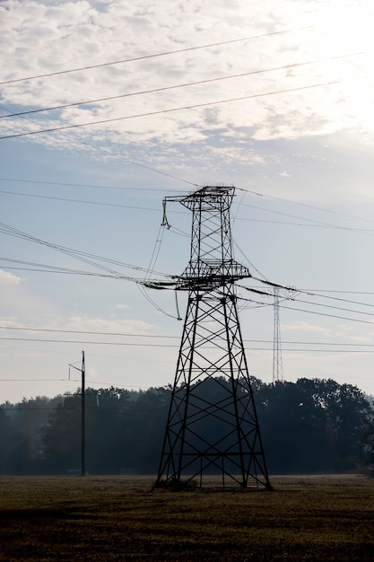 poles and metal wires