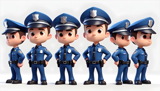 写真 警察 3d キャラクターセット