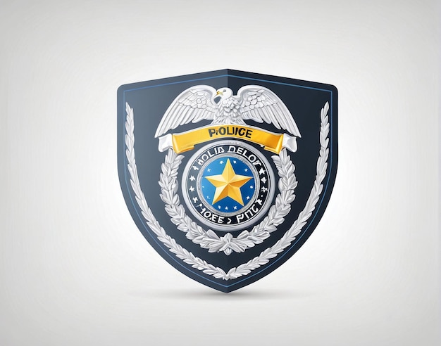 Photo police badge on a white background