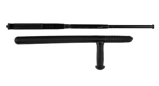 police baton on a white background