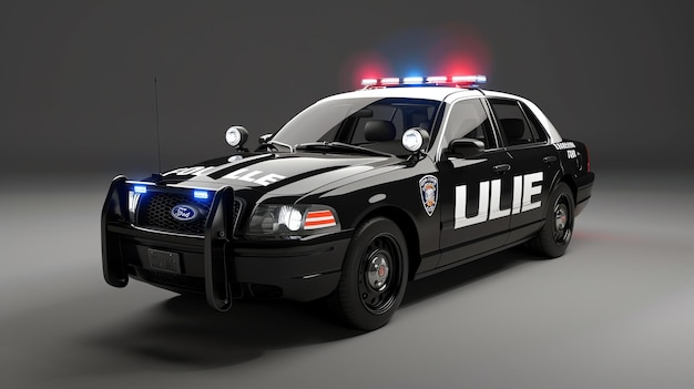 A police car is a vehicle that is used by the police for patrolling responding to calls and transporting prisoners