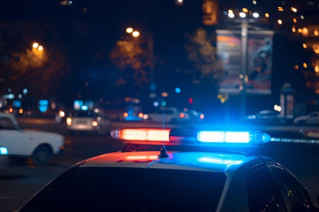 Foto auto della polizia di notte