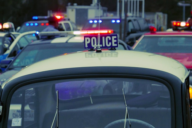 Police car on road