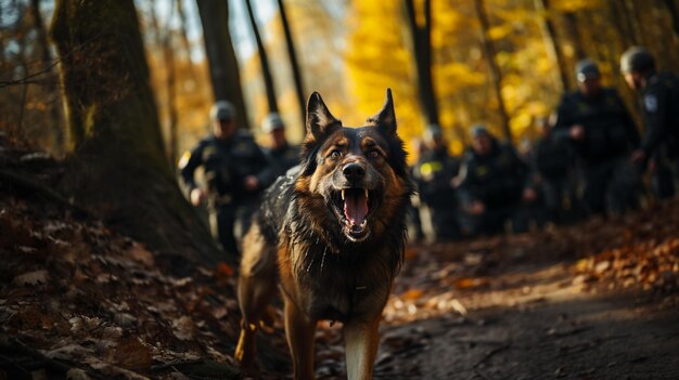 特殊作戦用に訓練された警察犬