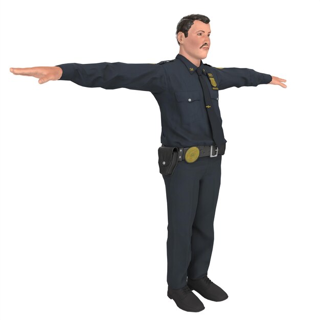 Police officer 3d modelling