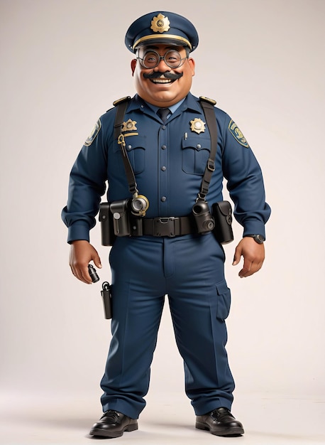 a police officer in a blue uniform