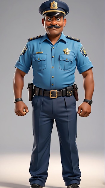a police officer in a blue uniform