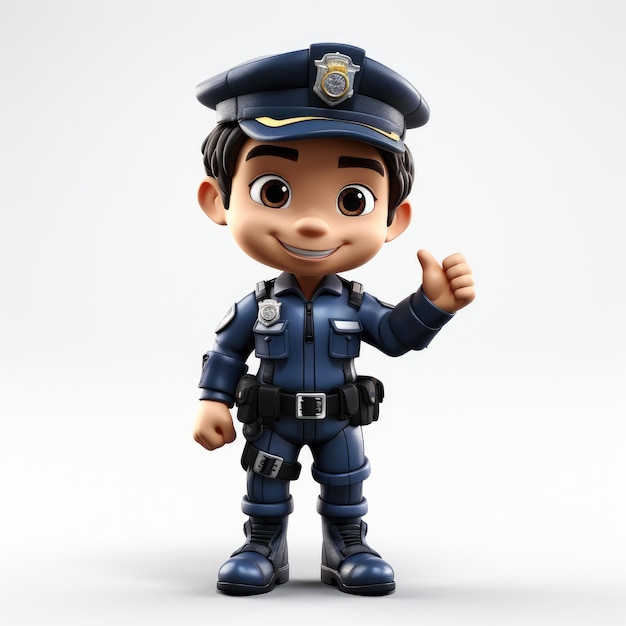 경찰관 캐릭터  ⁇ 색으로 고립되어 있습니다.