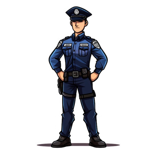 警察官が孤立した漫画キャラクター