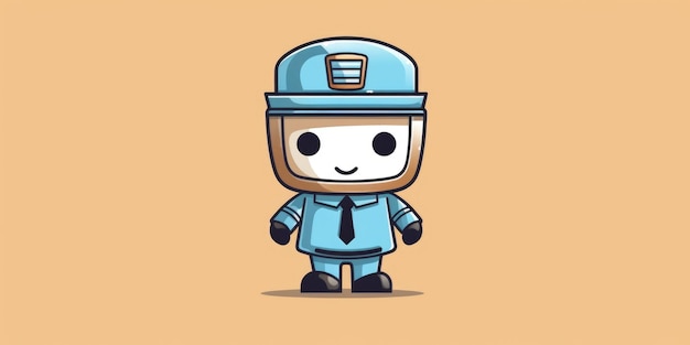 Police Officer mascot for a company logo line art Generative AI