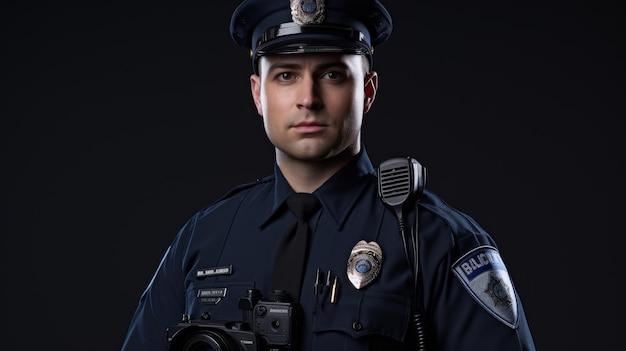 Police Officer Posing for Picture