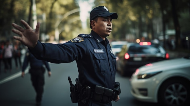 路上にいる警察官