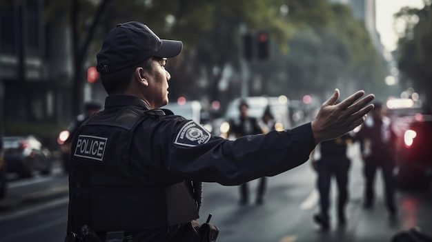 路上にいる警察官