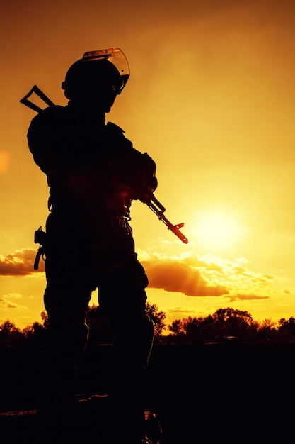 police officer with weapons