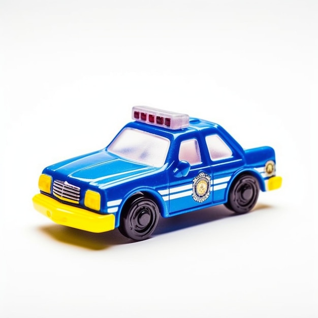 Police toy car isolated with white background Generative AI