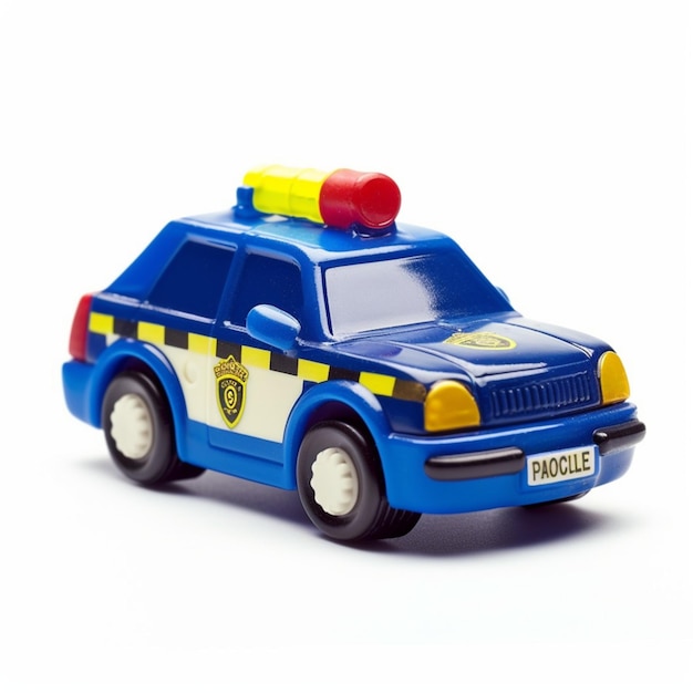 Police toy car isolated with white background Generative AI