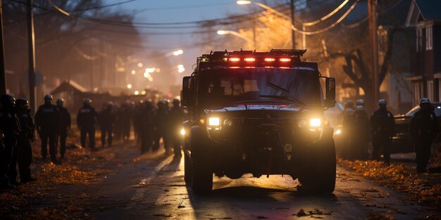 Police units arrive at an emergency scene