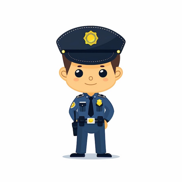 police vector illustration officer policeman cop law security uniform patrol enforcement