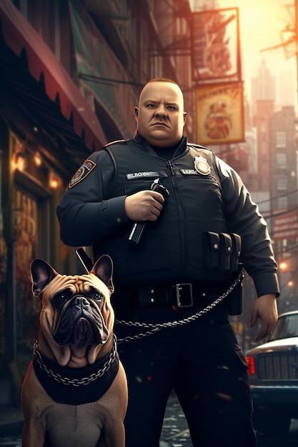 Policeman and dog