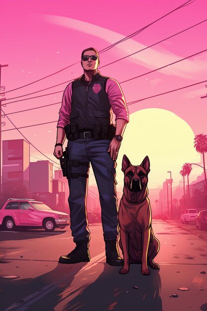 Policeman and dog