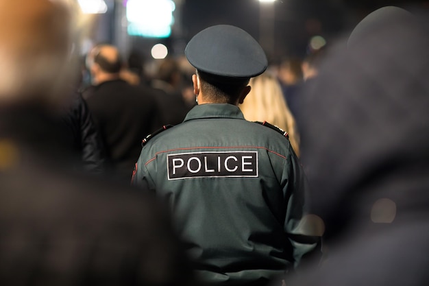 Policeman on the protection of public order