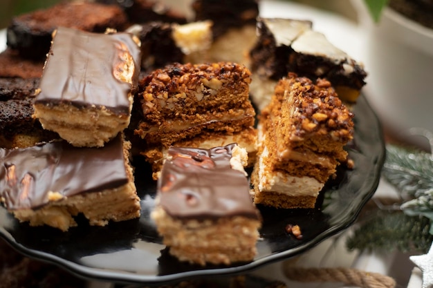 Polish Christmas cakes on a plate