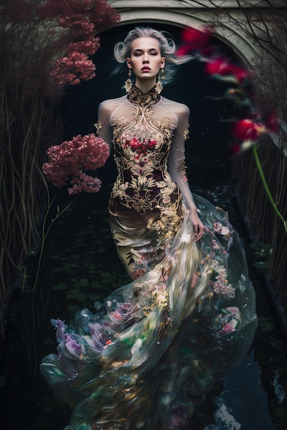 Польская элегантность Подводный портрет элегантной дамы IG Photography Style