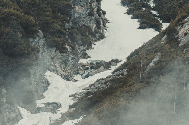 Polish Tatra mountains in the fog