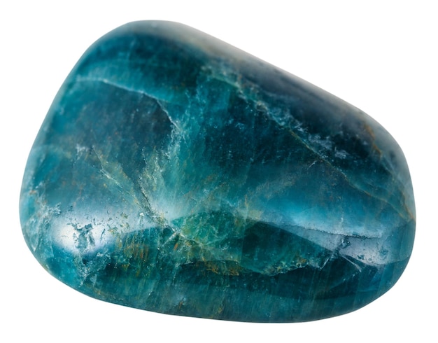 Polished blue green Apatite gemstone from Brazil