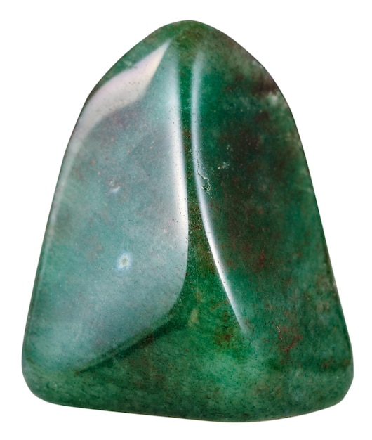 Polished gark green aventurine gemstone isolated