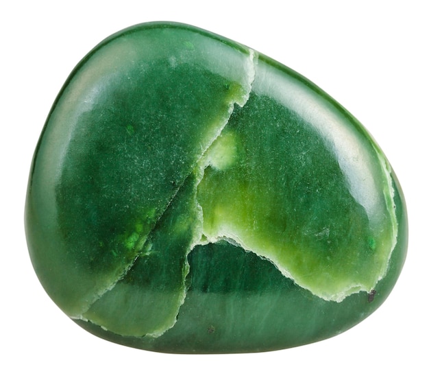 Polished green Nephrite jade mineral gem stone